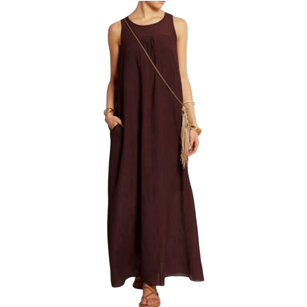 Madewell Shirred Crinkle Silk Maxi Dress